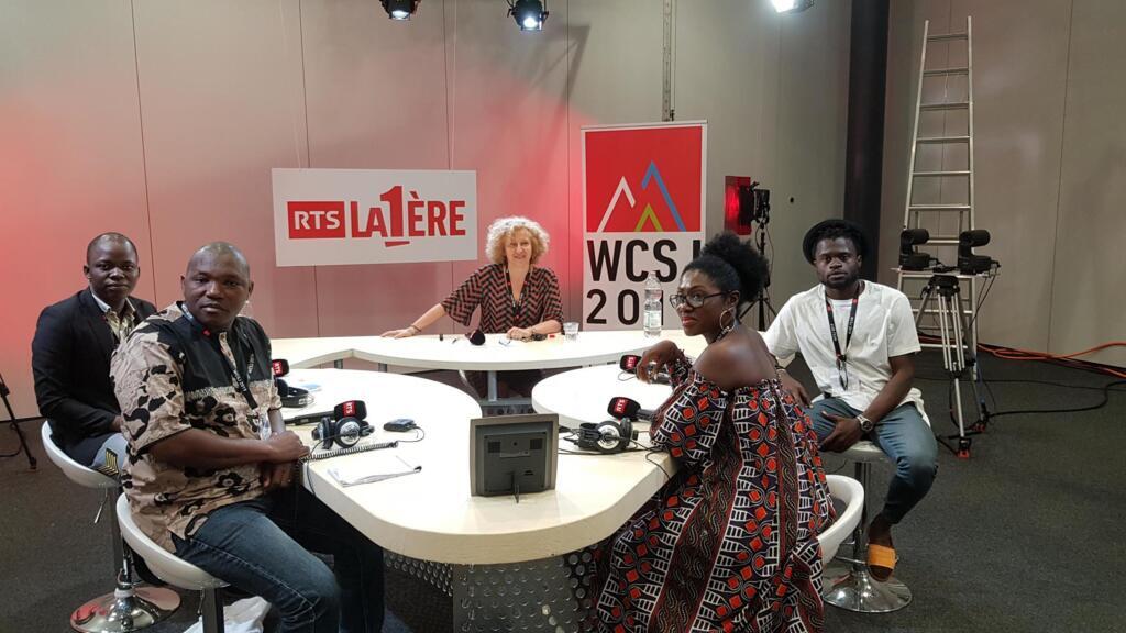 De gauche à droite : Isaac Houngnigbe, Mamadou Traoré, Line Batongué et Valdez Onanina.