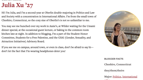 此一截圖是茱莉亞‧徐（Julia Xu）在學校官網的資料，目前該網頁已經下架，不過網友已將其存檔（https://archive.vn/uQiUd）。