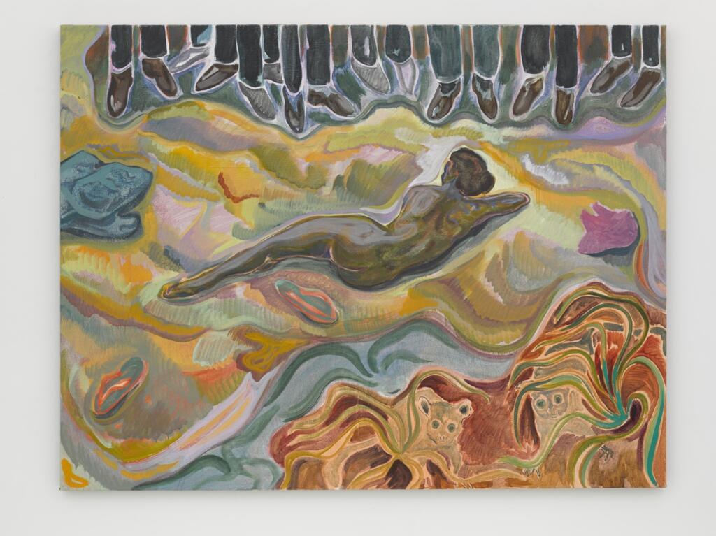 Michael Armitage
#mydressmychoice, 2015
Huile sur tissu d’écorce de Lubugo
149,9 x 195,6 cm