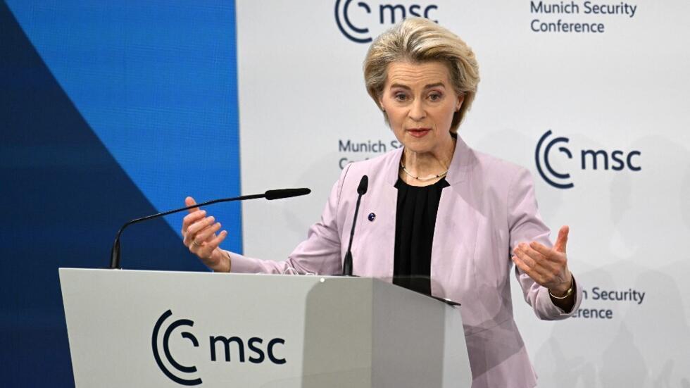 Chủ tịch Ủy ban châu Âu Ursula von der Leyen phát biểu tại Hội nghị An ninh Munich (MSC) lần thứ 61 tại Munich, miền nam nước Đức vào ngày 14 tháng 2 năm 2025.