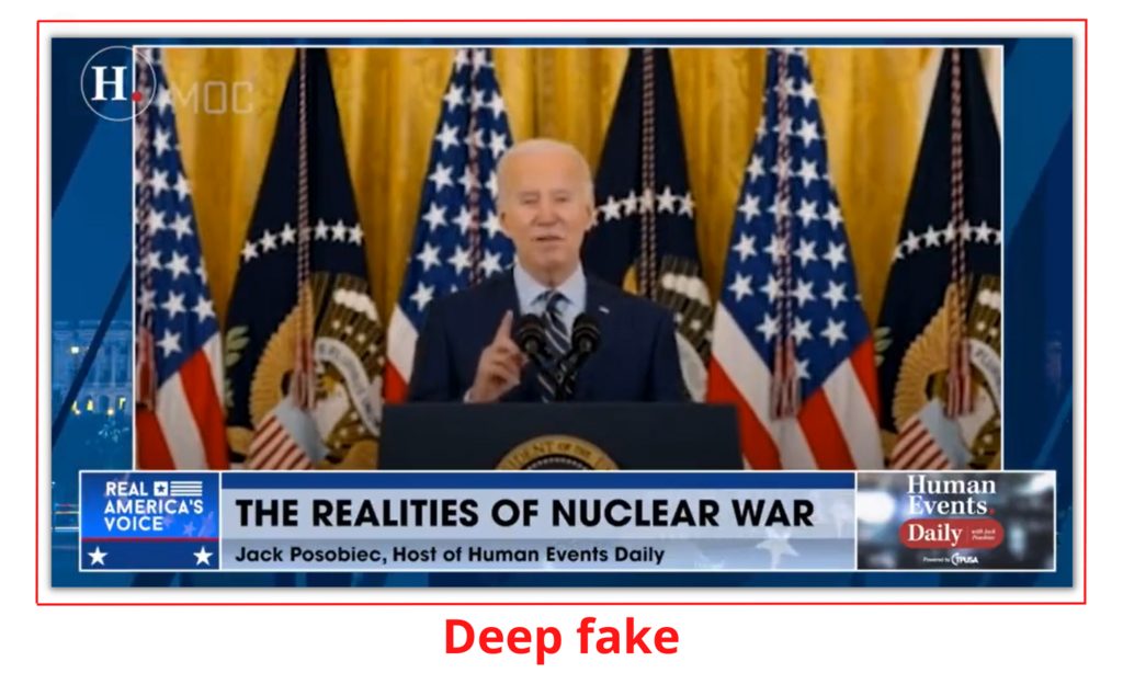 Deep fake diffusé sur les réseaux sociaux ces derniers jours.