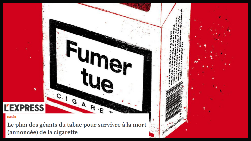 Reportagem na revista L'Express desta semana: O plano dos gigantes do tabaco para sobreviver à (prevista) morte dos cigarros.