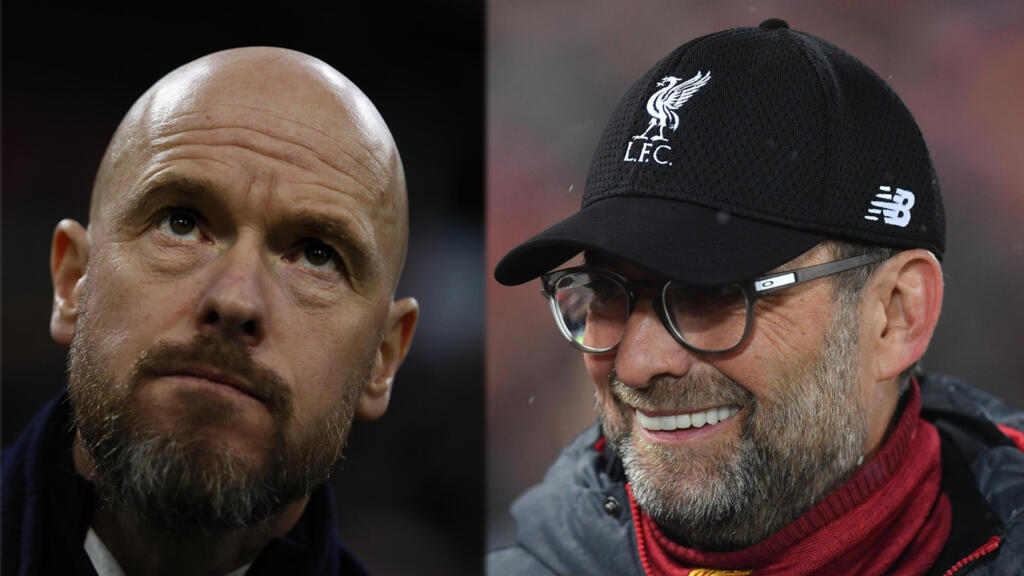 Erik Ten Hag (Manchester United) et Jürgen Klopp (Liverpool).