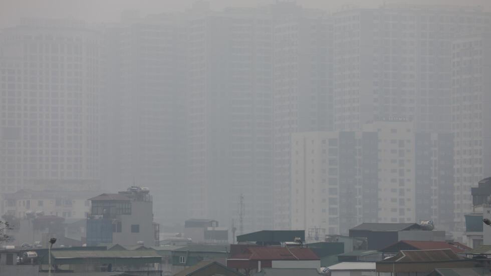 Hình ảnh ô nhiễm không khí ở Hà Nội, Việt Nam, ngày 12 tháng 2 năm 2025.
