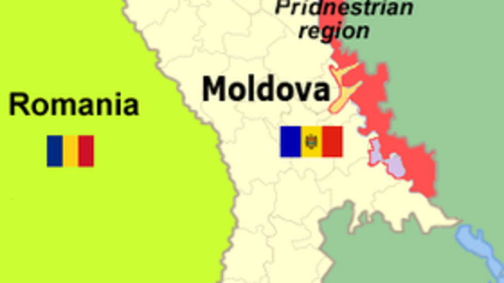 Moldova lo ngại Nga thôn tính vùng Transnistria (khu vực mầu đỏ, có đường biên giới chung với Ukraina)