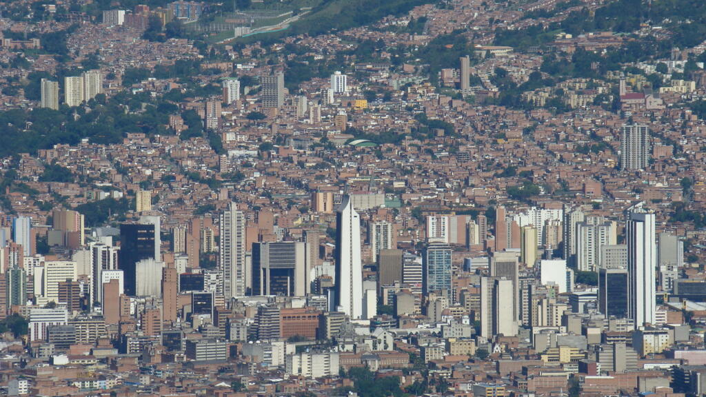 Une vue du centre de la ville de Medellin, en Colombie.
