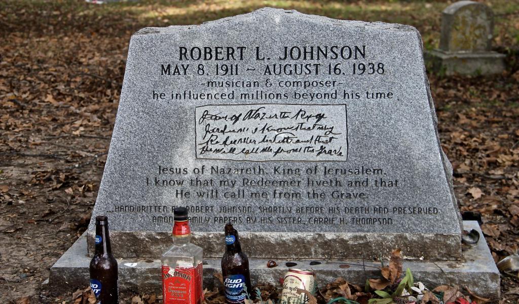 La tombe de Robert Johnson à Greenwood (Mississippi).
