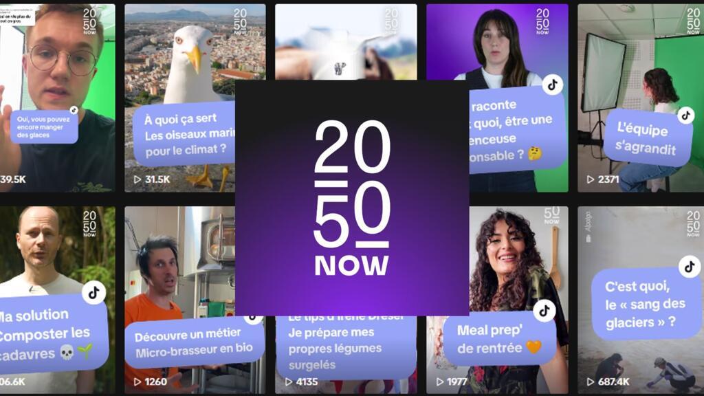 2050NOW diffuse ses contenus sur les réseaux sociaux (ici TikTok) et dans des newsletters.