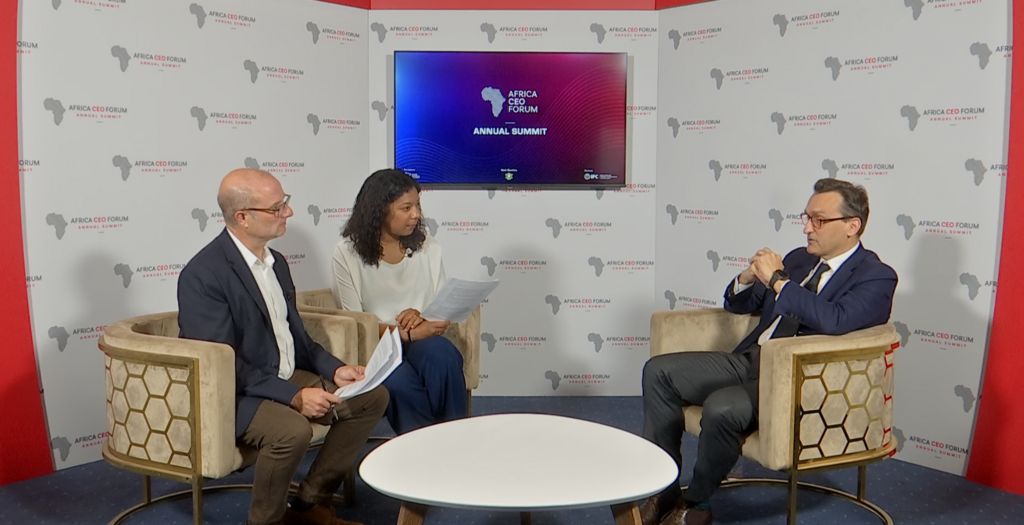 Mathieu Friedberg, DG de CEVA Logistics sur le plateau du Grand invité de l'économie à Abidjan (Côte d'Ivoire)