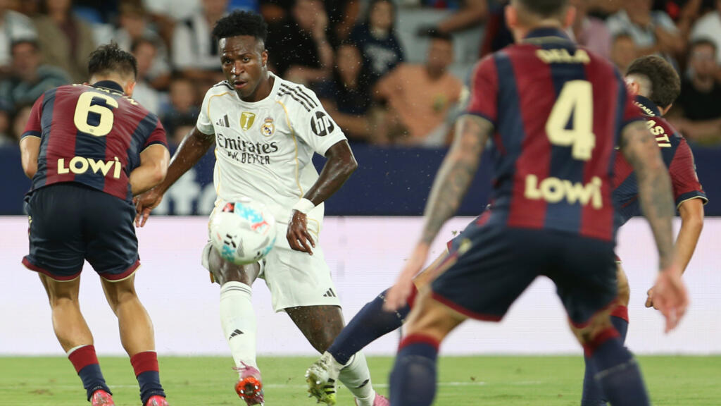 Vinicius Junior (Real Madrid), auteur d'un but contre Levante, (score 4-1), le 23 septembre 2025.