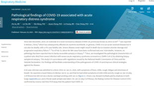 柳葉刀雜誌發布世界首例新冠病毒肺炎病理解剖報告