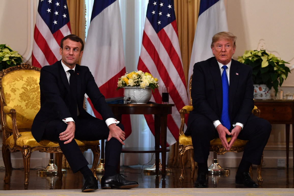 Emmanuel Macron na Donald Trump, Tarehe  3 Desemba 2019.