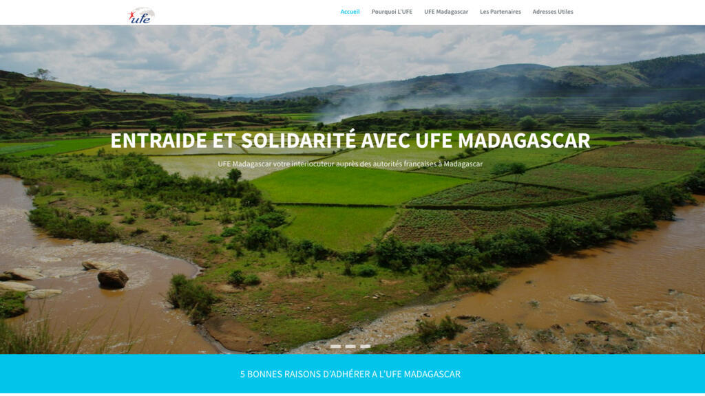 Capture d'écran du site internet de l'UFE Madagascar.