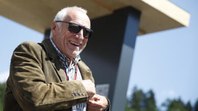 Le propriétaire de la marque Red Bull, l'Autrichien Dietrich Mateschitz, à Spielberg, le 1er juillet 2018.