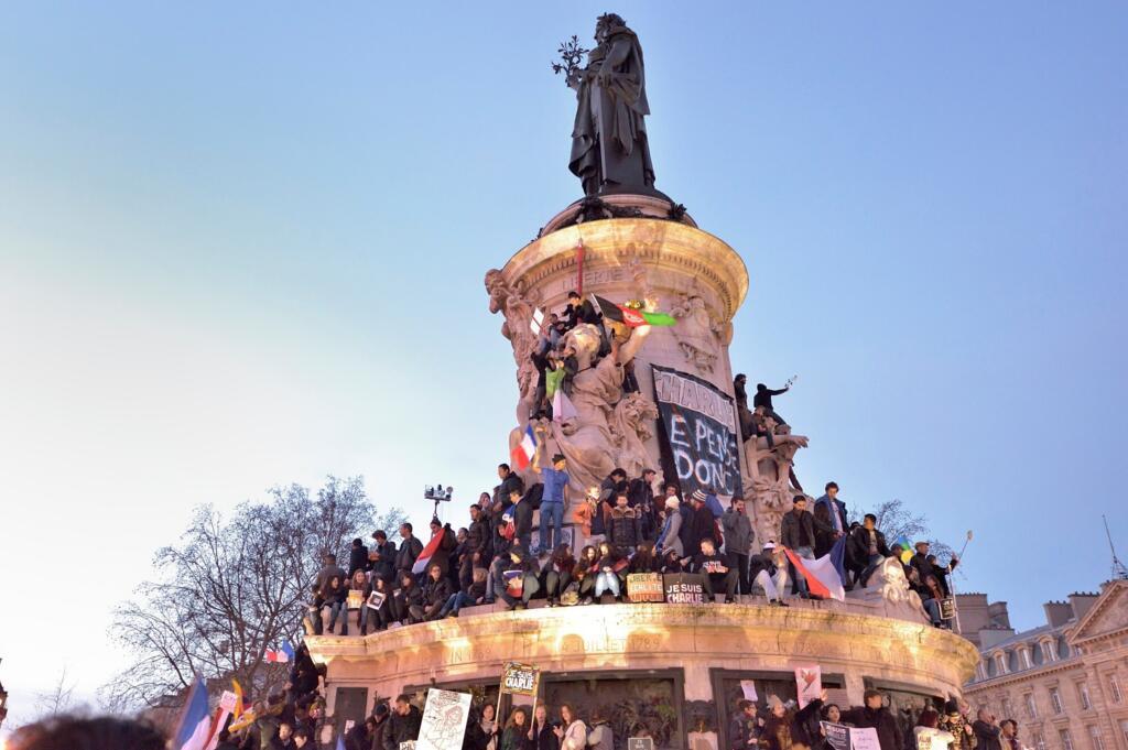 Manifestation à Paris le 11 janvier 2015 suite aux attentats en France.