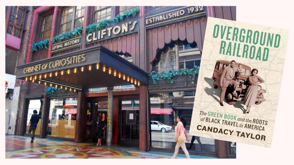 La documentariste américaine Candacy Taylor, autrice de «Overground Railroad», devant le restaurant Clifton's, un haut lieu de la communauté noire à Los Angeles et référencé par le Green Book.