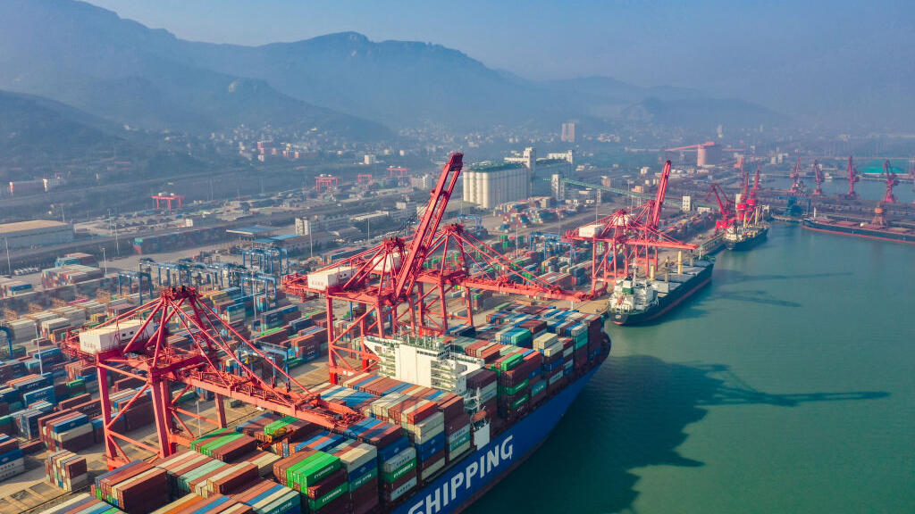 Le port de marchandises de Lianyungang en Chine.