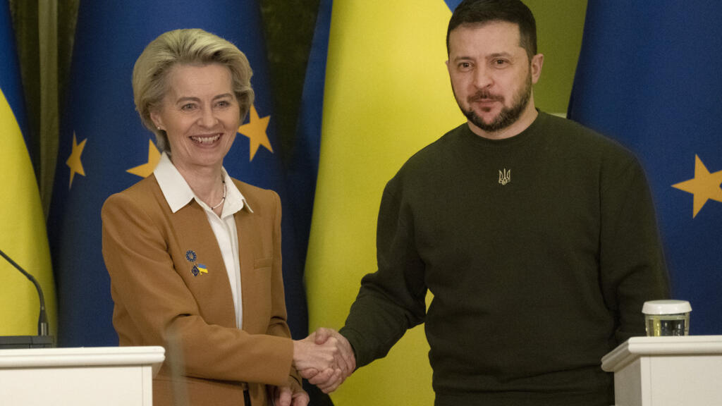 Ursula von der Leyen et Volodymyr Zelensky.