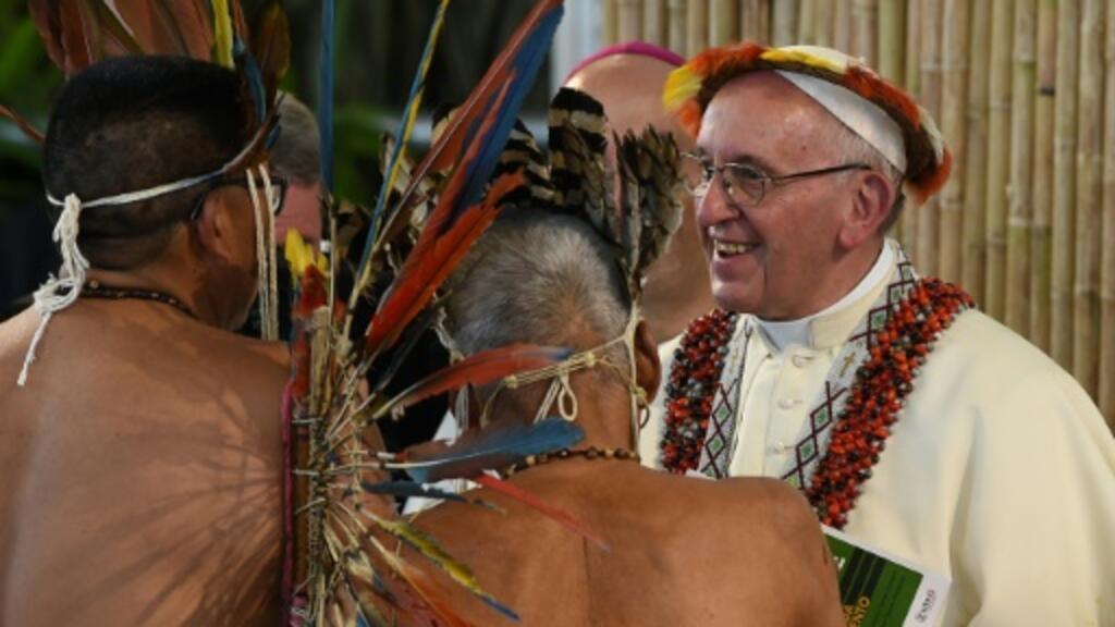 Papa Francisco foi o primeiro da história da Igreja Católica a visitar a Amazônia, onde reuniu-se com lideranças indígenas em Puerto Maldonato, no Peru. 