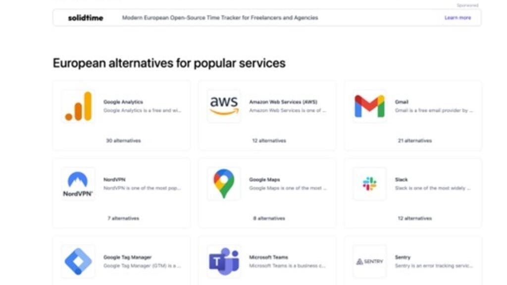 Le site european-alternatives.eu, a passé en revue les alternatives possibles aux technologies américaines.