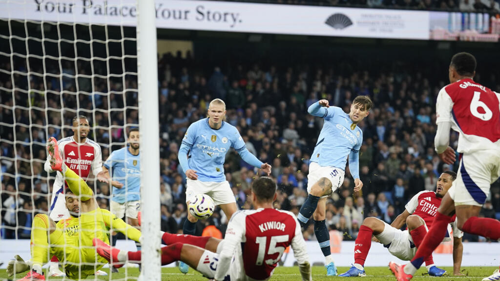 John Stones, le défenseur de Manchester City a égalisé au bout des arrêts de jeu, le 22 septembre 2024 à l’Etihad Stadium, lors du match face à Arsenal comptant pour la 5è journée de Premier League. (Score final 2-2).