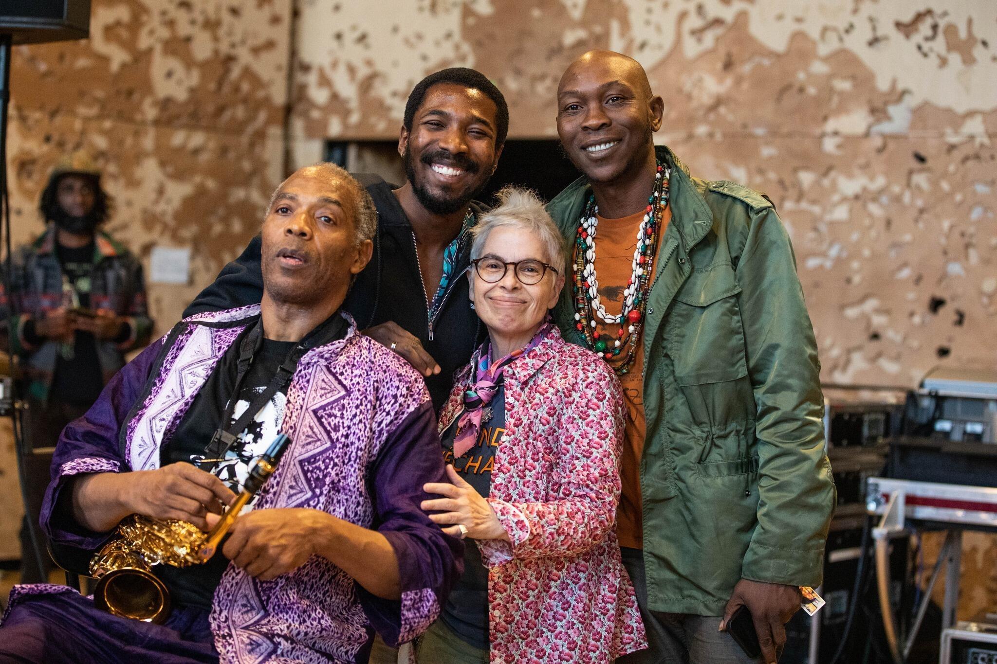 Fémi Kuti, Madé Kuti, Seun Kuti et Laurence Aloir à la Philharmonie.