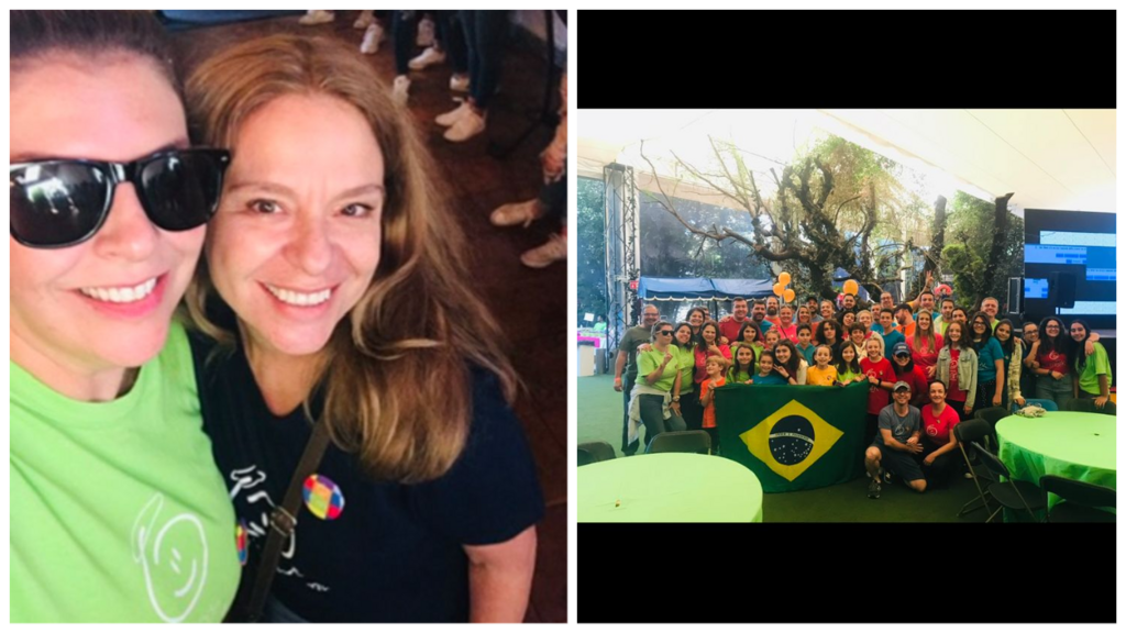 Ellen Negrão e Sonia Zuani (à esquerda) e voluntários brasileiros na quermesse realizada pela Fundación Mark em 2009.