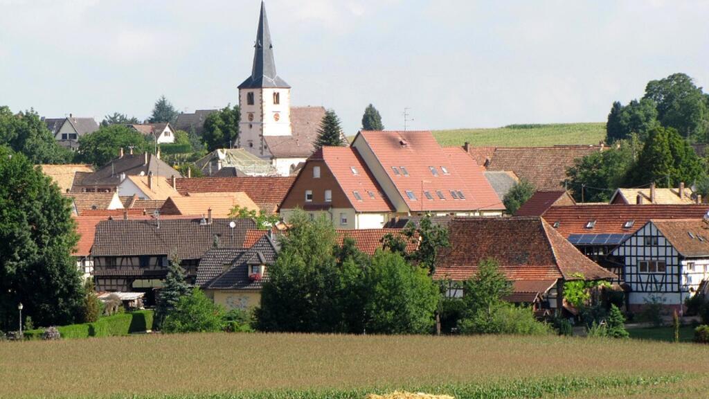 Village français de Berstett, dans le département du Bas-Rhin, à l'est de la France.