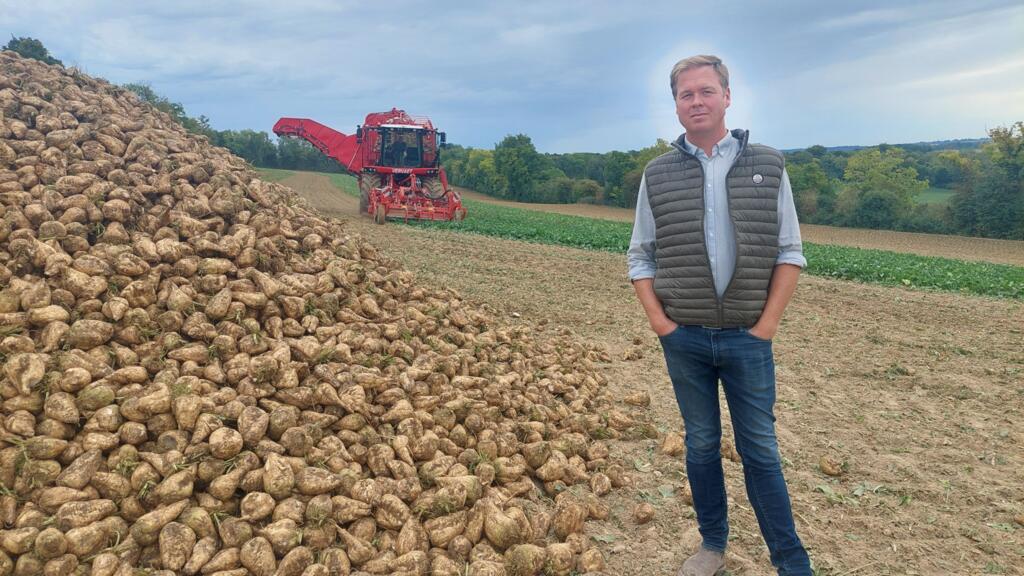 Fabien Hamot est producteur de betteraves dans la Somme dans le nord de la France.