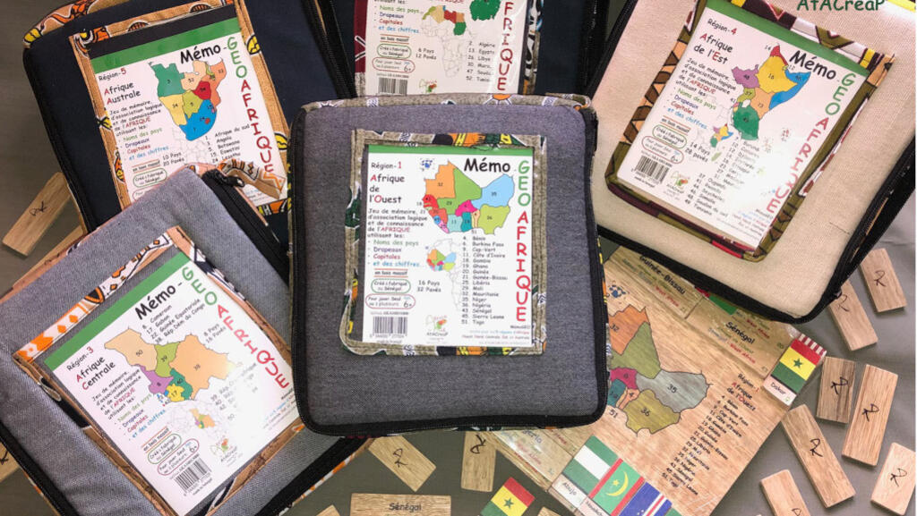 Gamme Memo Géo des 5 régions d' Afrique de Africa Kid.