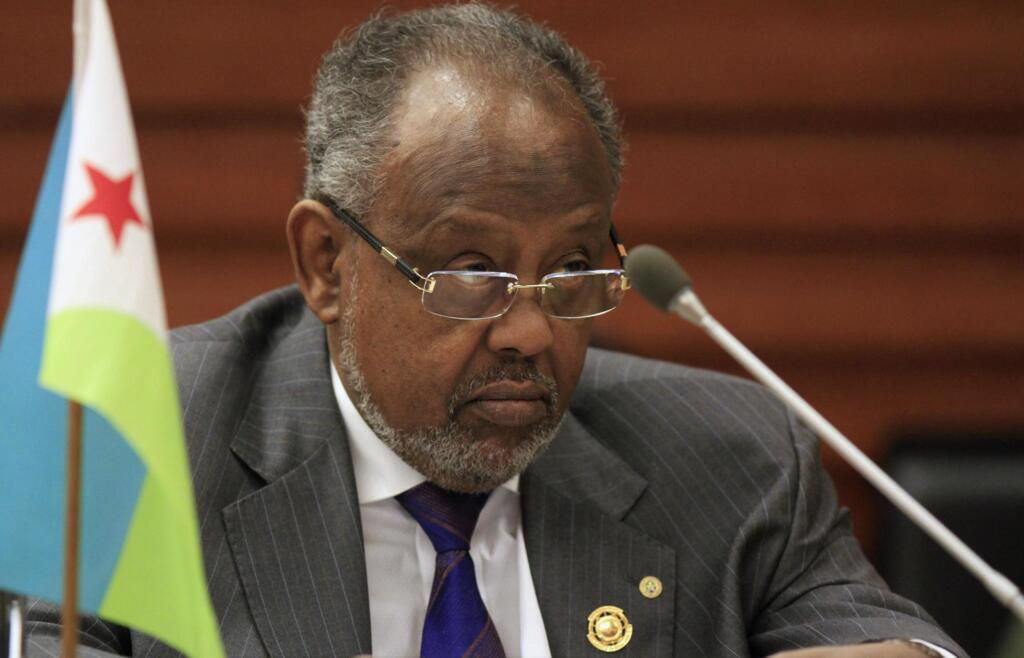 Shugaban kasar Djibouti Ismail Omar Guelleh  a wani taro a Addis-Abeba.