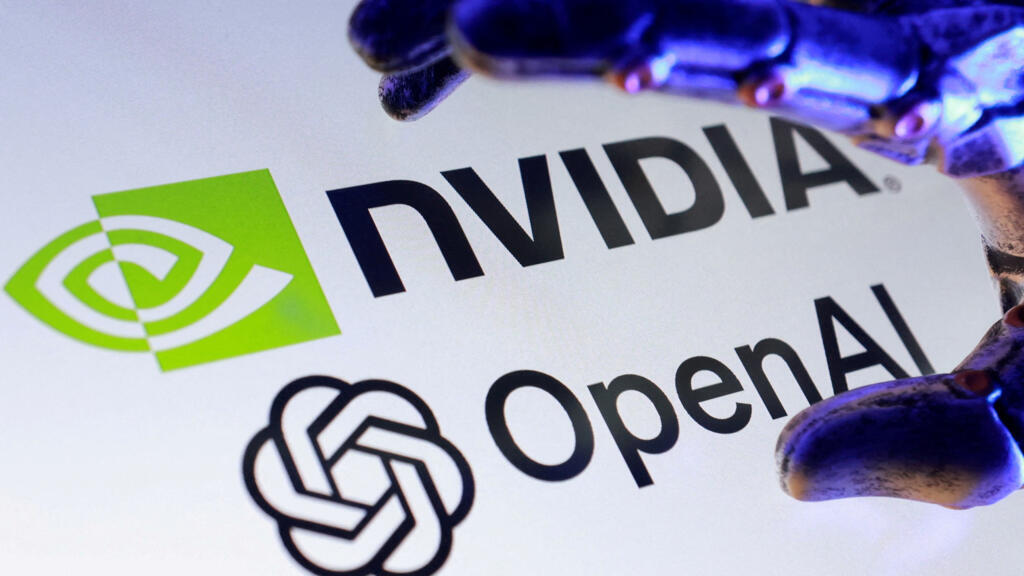Nvidia and OpenAI logos are seen in this illustration September 22, 2025.