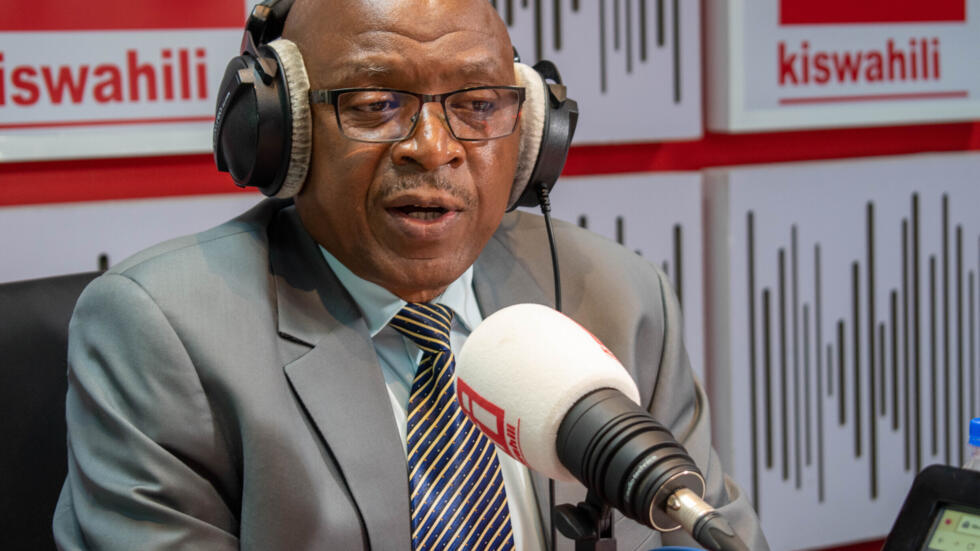 Agathon Rwasa wakati alipotembelea studio za RFI Nairobi Kenya Tarehe 30 Oktoba 2023.