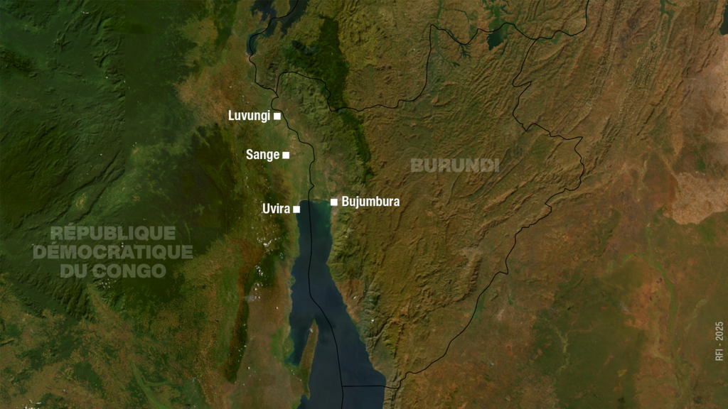 Les localités d'Uvira, Sange et Luvungi dans le Sud-Kivu, une province de l'est de la RDC.