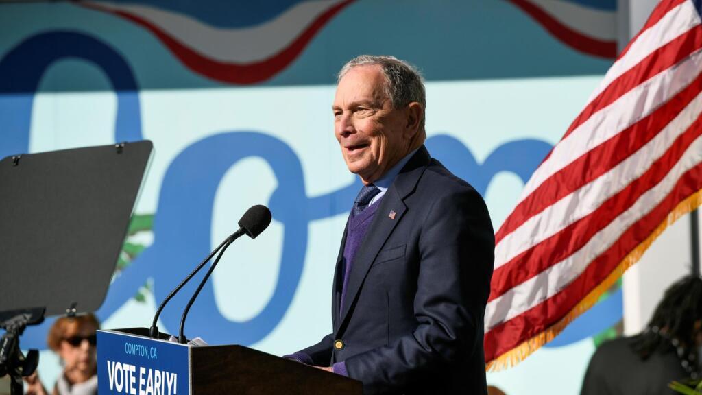 Le candidat démocrate américain Michael Bloomberg dans la ville de Compton (Californie), le 3 février 2020.