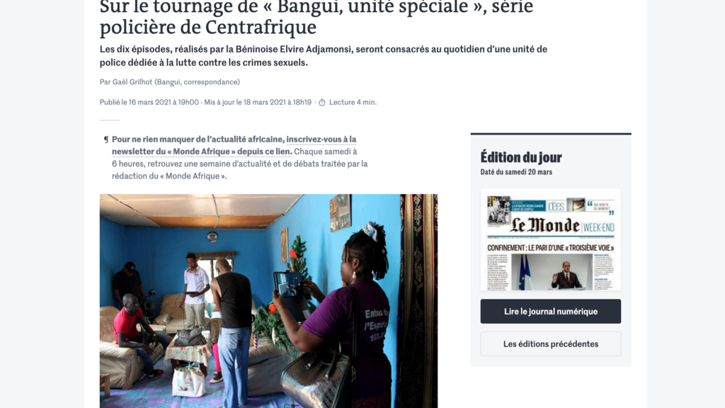 Capture d'écran du site du quotidien Le Monde