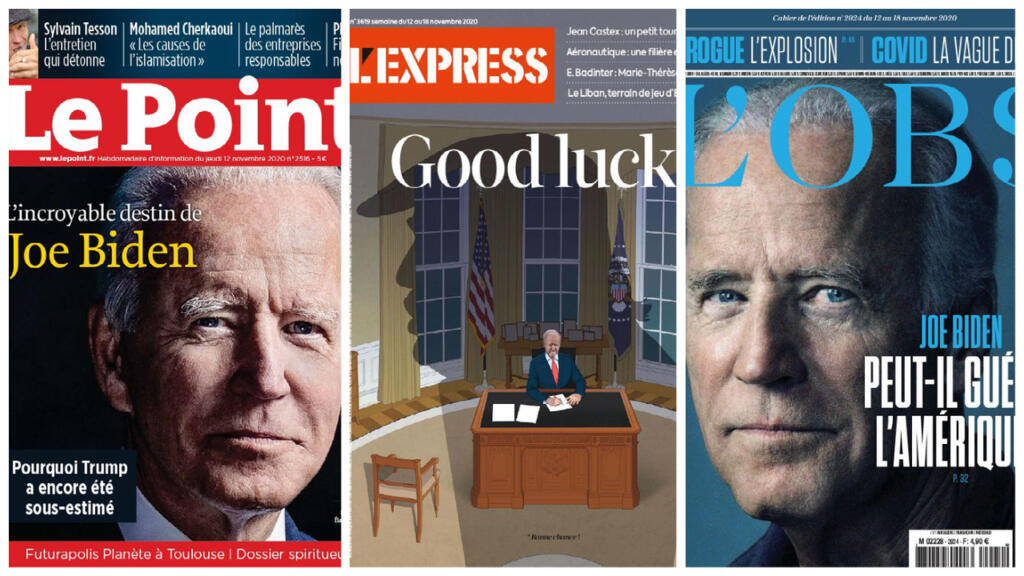 O novo presidente americano Joe Biden é manchete das revistas Le Point, L'Express e L'OBS desta semana.