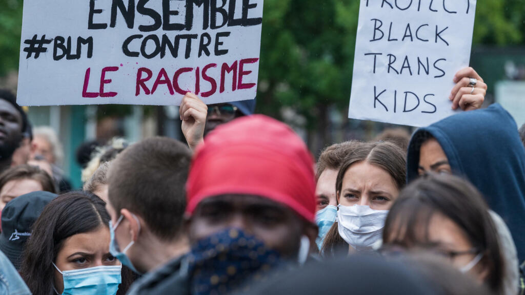 Manifestation Black Lives Matter à Strasbourg, dans l'est de la France, le 14 juin 2020.