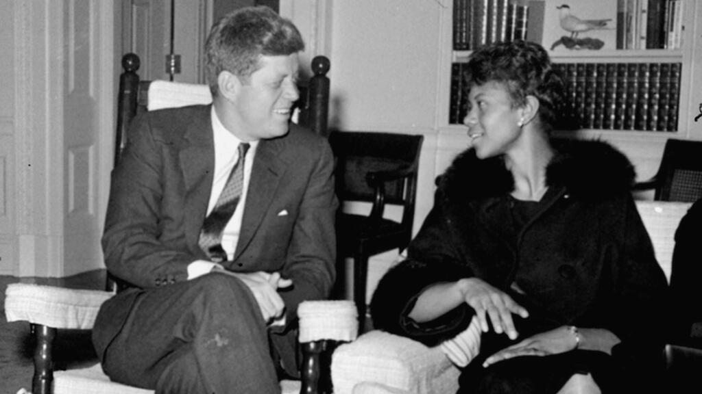 Le président américain de l'époque, John F. Kennedy, s'entretient avec Rudolph le 14 avril 1961, à la Maison Blanche.