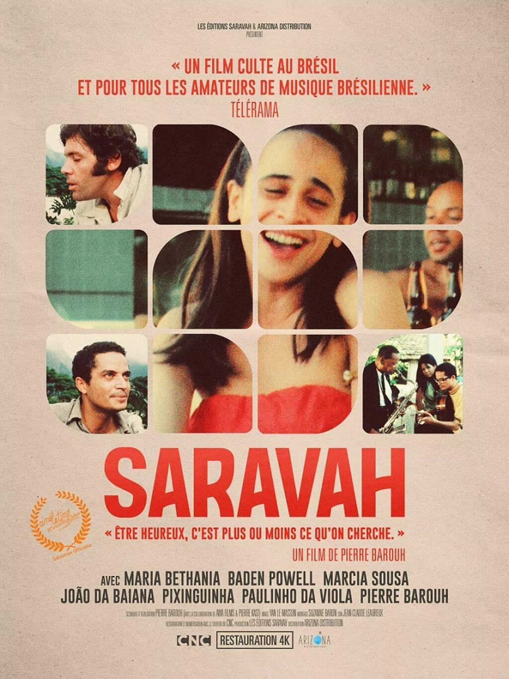 O documentário "Saravah" foi rodado em 1969, no Rio de Janeiro, e conta com a participação de Baden Powell, Maria Bethânia, Paulinho da Viola, Pixinguinha e João da Baiana, entre outros.