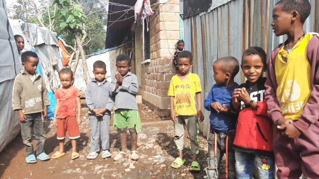 Enfants du camp de déplacés Preparatory à Shire, en Éthiopie.