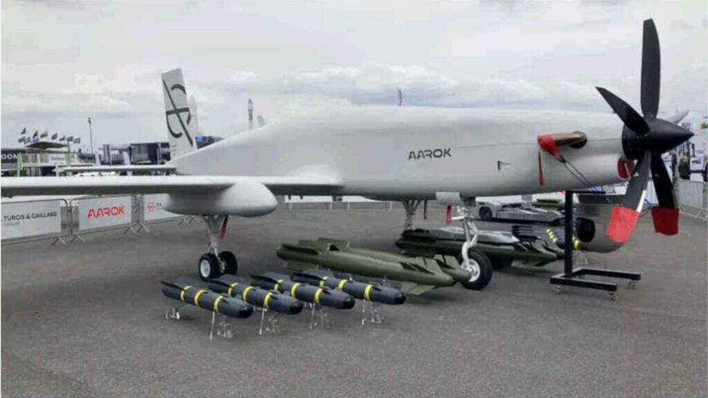 Le 1ᵉʳ prototype de l’Aarok drone Male (Moyenne altitude longue endurance) produit par le groupe tricolore Turgis&Gaillard.