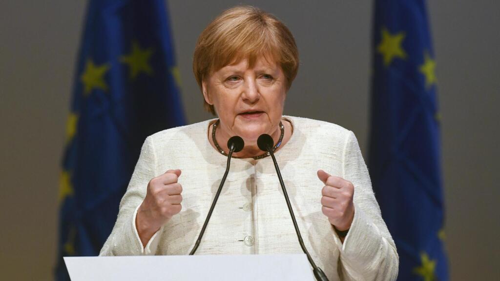 La chancelière allemande, Angela Merkel, donne un discours à Munich, le 24 mai 2019.