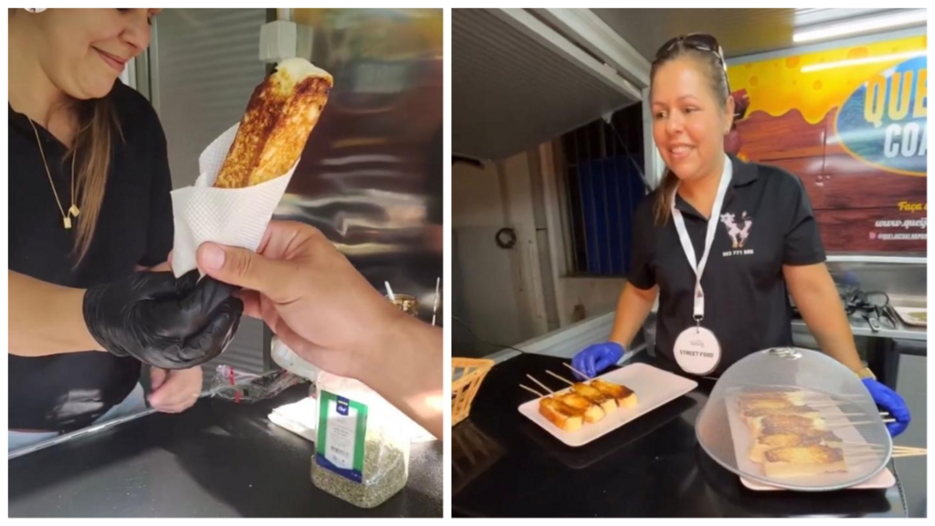 Maia num dos eventos no norte de Portugal e Queijo coalho assado