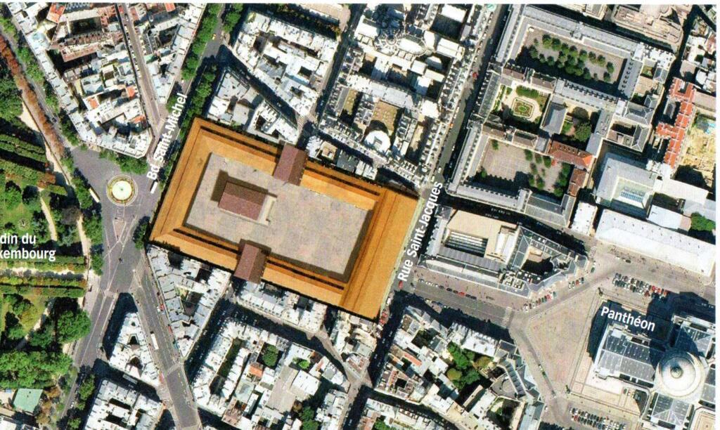 The site of the Roman Forum in Lutetia with Cardo Maximus (Rue Saint Jacques)