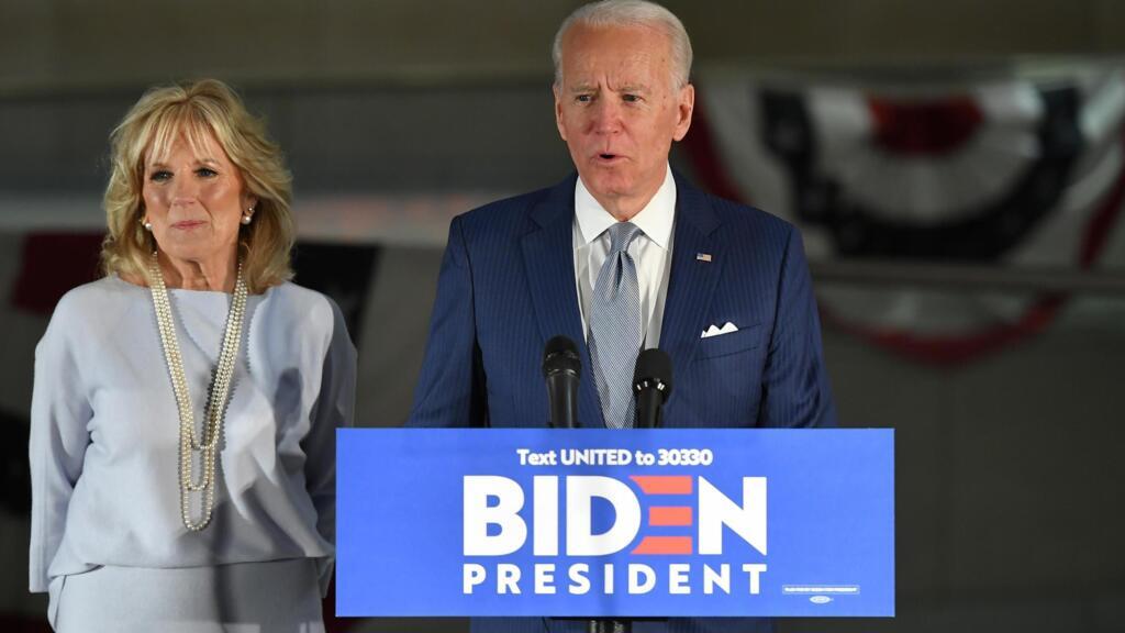 Joe Biden at the Democratic primary in Michighan 10 March 2020