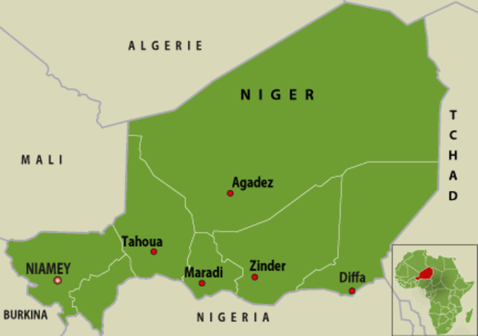 存档地图 / 非洲：尼日尔及其首都尼亚美（Niamey）与大城市。
carte archive / Afrique : Niger et sa capitale Niamey et des grandes villes.