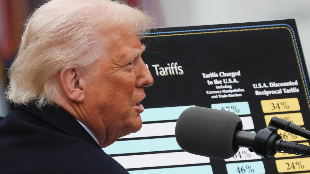 U.S. President Donald Trump delivers remarks on tariffs, in the Rose Garden at the White House in Washington, D.C., U.S., April 2, 2025.