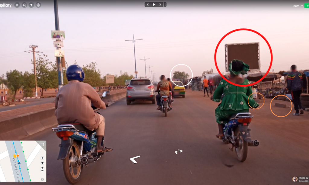 Cette photo, prise en 2020 et publiée sur Mapillary, permet de retrouver nos éléments visuels significatifs.