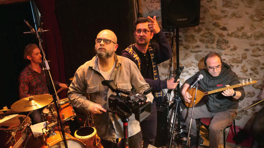 Tournage avec RFI Vidéos, Cyril Étienne et Dominique Fiant.